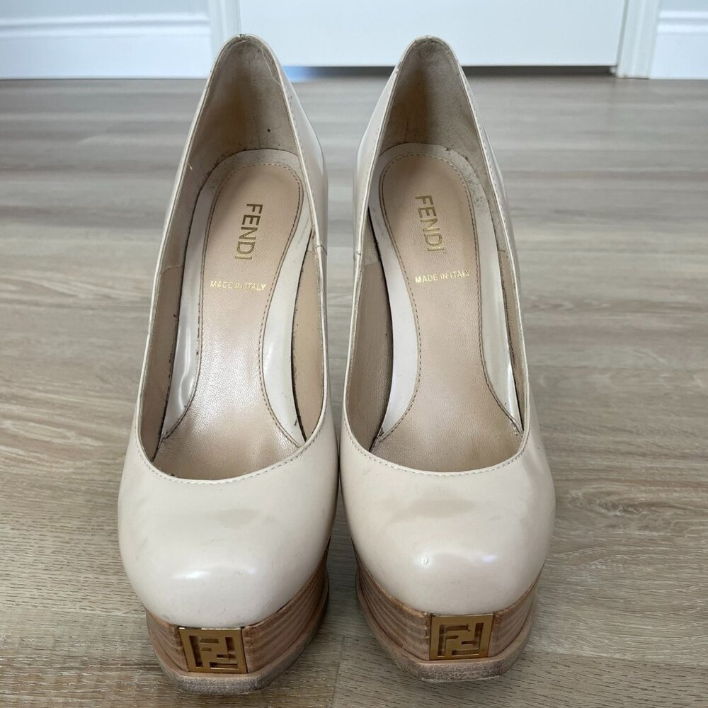 Fendi Logo Platform Pumps (Used)